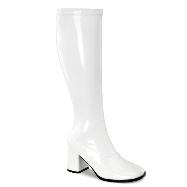 Sexy Block Heel Wide Width Knee High Side Zip Gogo Boots Shoes Pleaser Funtasma GOGO/300WC