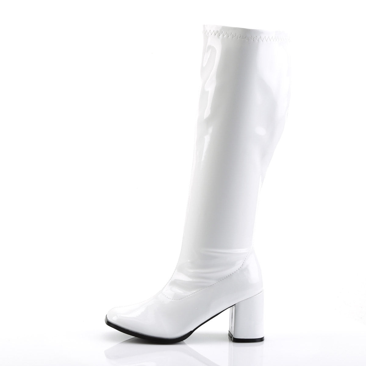 Sexy Block Heel Wide Width Knee High Side Zip Gogo Boots Shoes Pleaser Funtasma GOGO/300WC