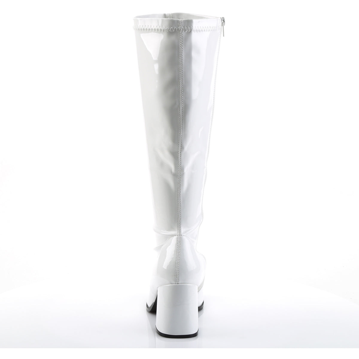 3" Block Heel Stretch Pat Wide Width Gogo Boot, Plus Size Pleaser Funtasma GOGO300X/W