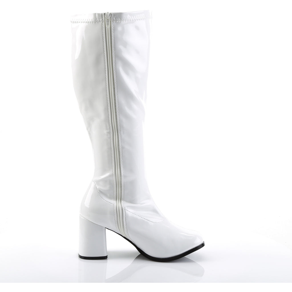Sexy Wide Width Block Heel Full Inner Side Zipper Gogo Boots Shoes Pleaser Funtasma GOGO/300X