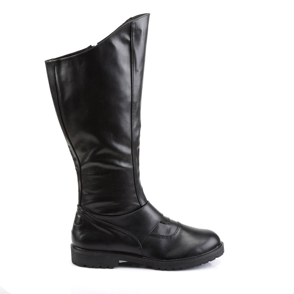 Monk Strap Knee Length Full Inner Side Zipper Flat Heel Boots Shoes Pleaser Funtasma GOTHAM/100