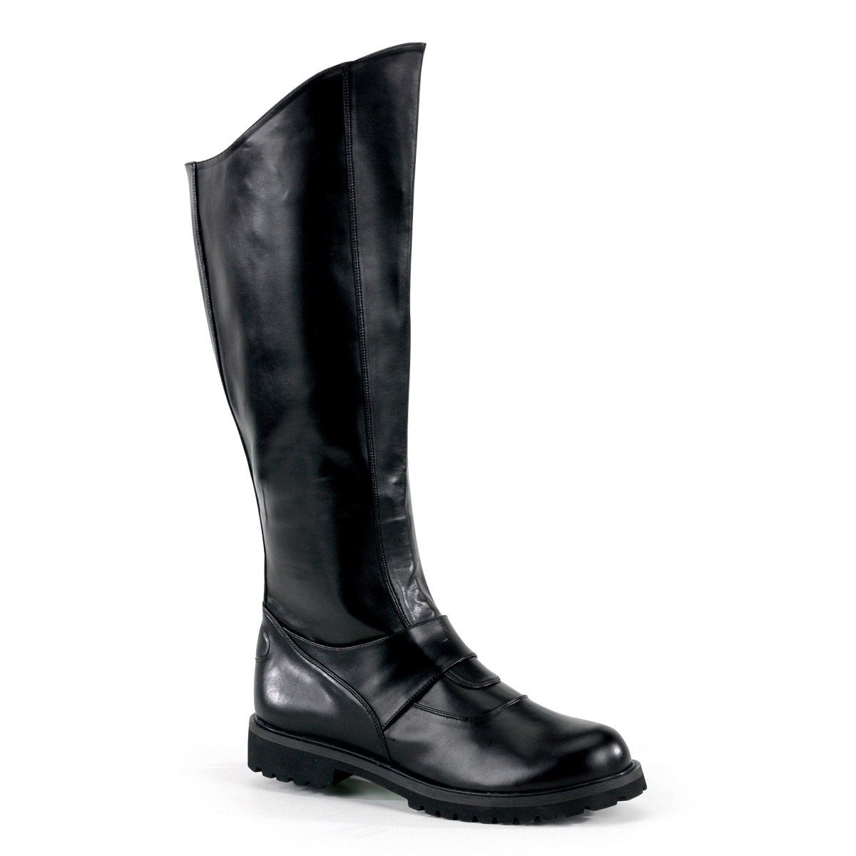 Monk Strap Knee Length Full Inner Side Zipper Flat Heel Boots Shoes Pleaser Funtasma GOTHAM/100 Main image