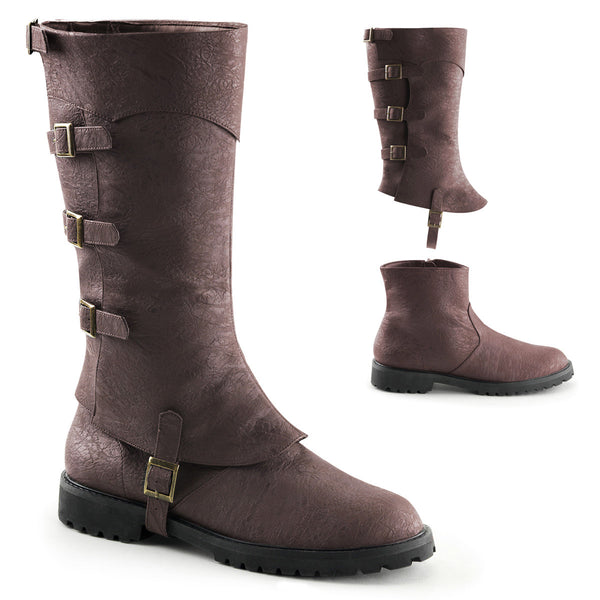Detachable Knee High Cuff Buckle Strap Low Heel Boots Shoes Pleaser Funtasma GOTHAM/105