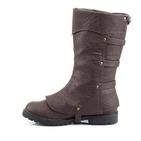 Detachable Knee High Cuff Buckle Strap Low Heel Boots Shoes Pleaser Funtasma GOTHAM/105