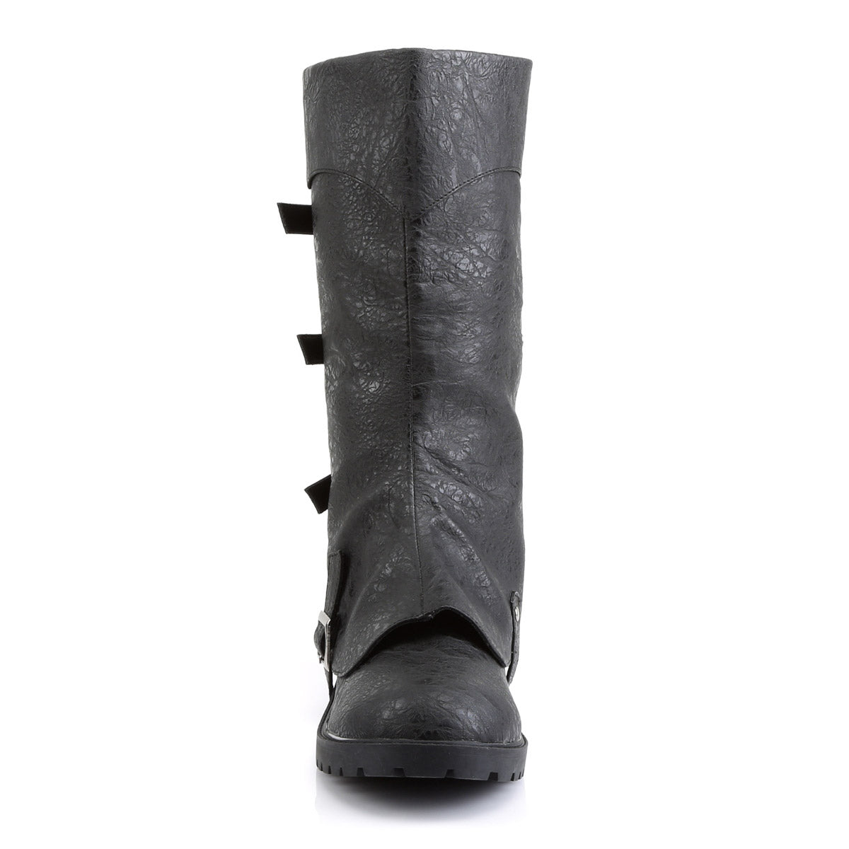 Pleaser Funtasma Detachable Knee High Cuff Buckle Strap Low Heel Boots Shoes GOTHAM/105 Secondary image