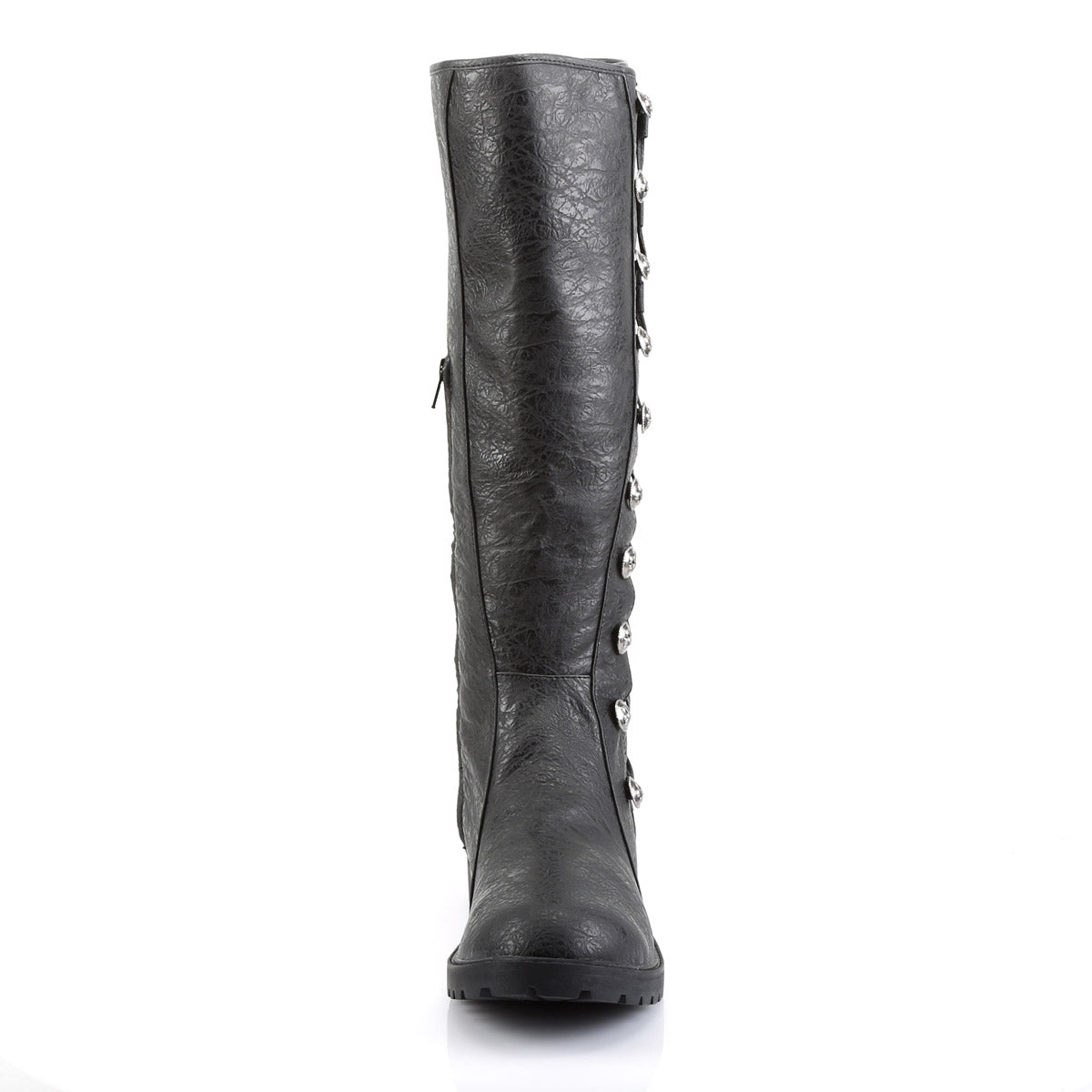 Pleaser Funtasma Button Lace Up Low Heel Knee High Full Inner Zipper Boots Shoes GOTHAM/109 Secondary image