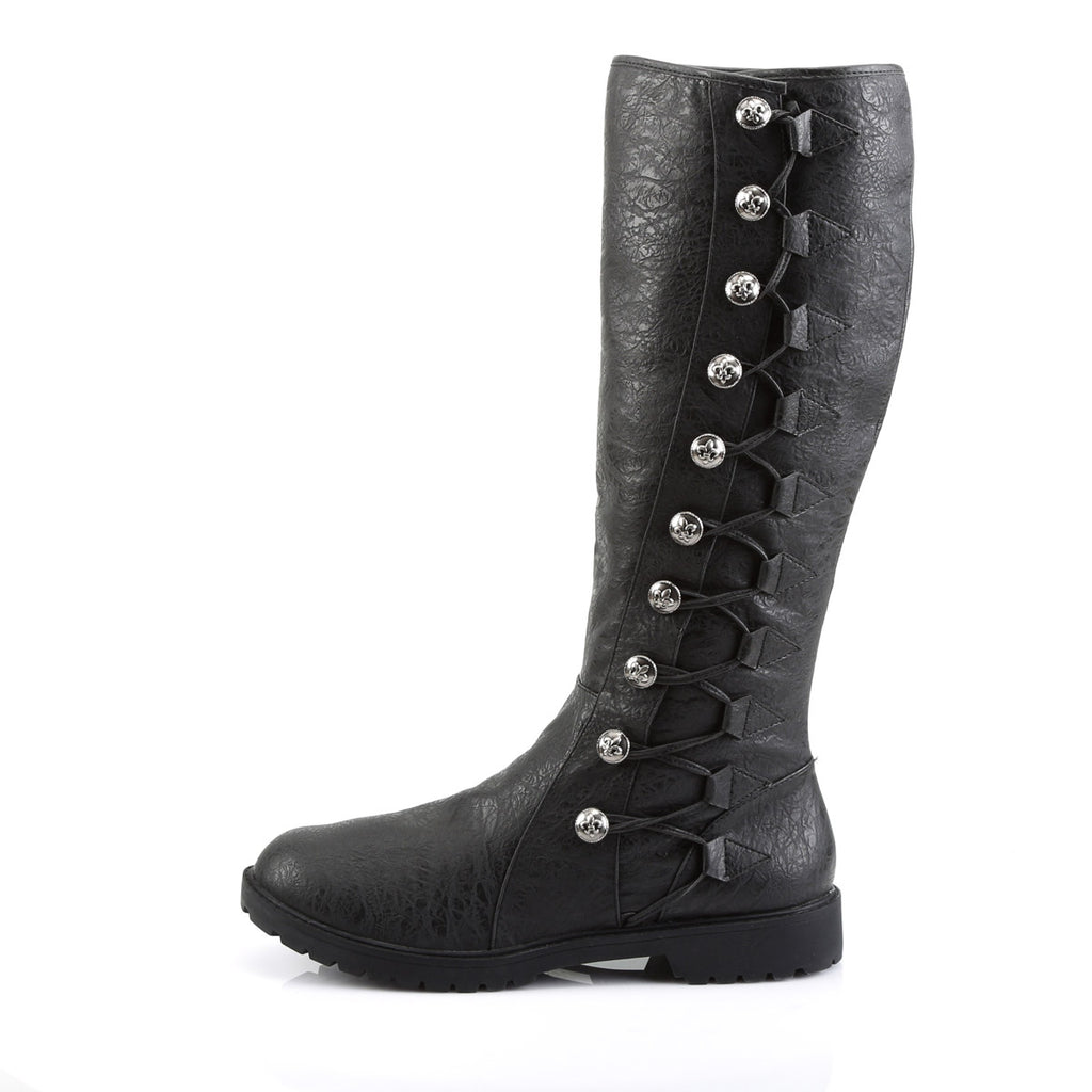 Button Lace Up Low Heel Knee High Full Inner Zipper Boots Shoes Pleaser Funtasma GOTHAM/109