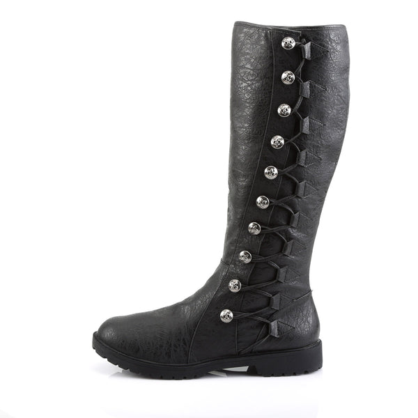 Button Lace Up Low Heel Knee High Full Inner Zipper Boots Shoes Pleaser Funtasma GOTHAM/109