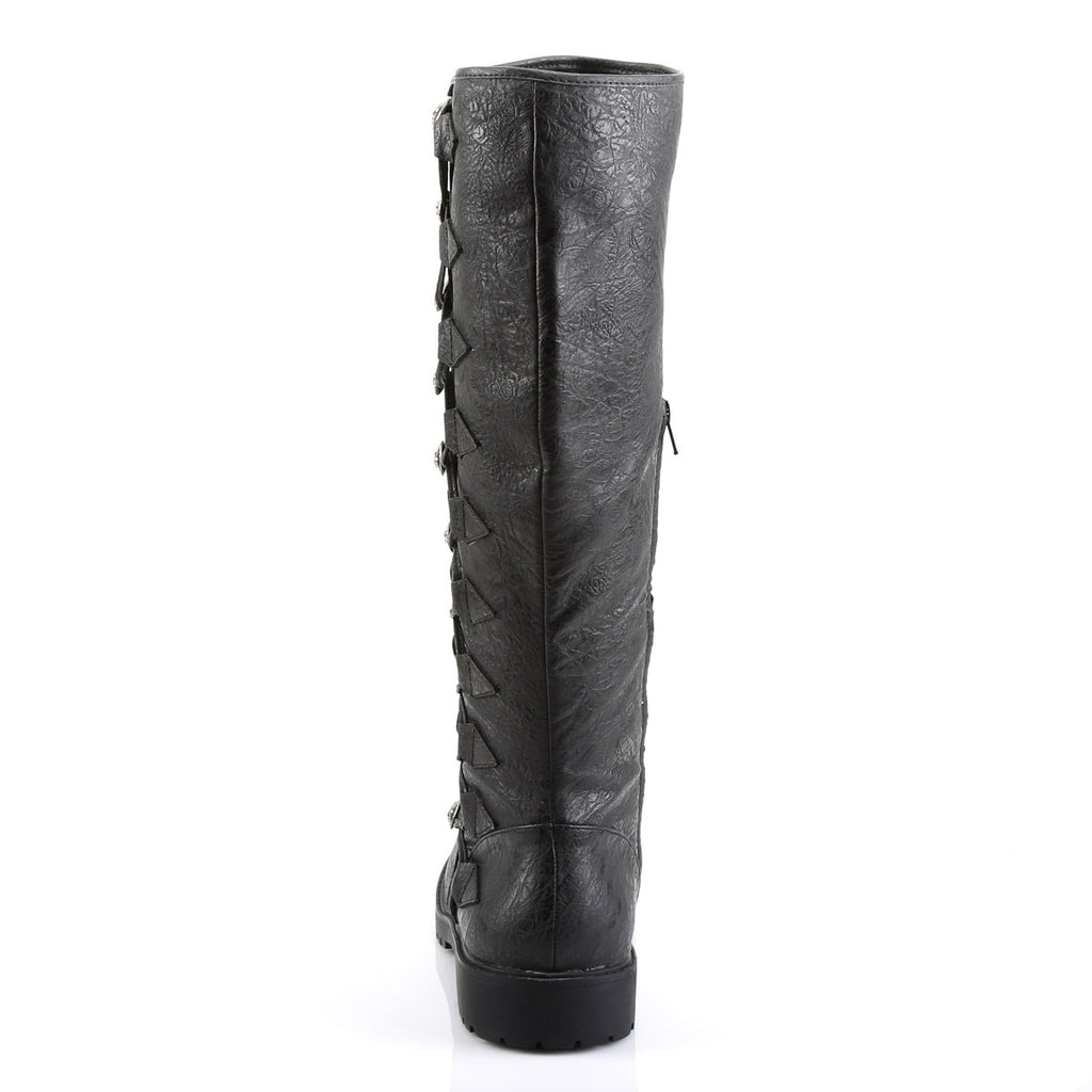 Button Lace Up Low Heel Knee High Full Inner Zipper Boots Shoes Pleaser Funtasma GOTHAM/109