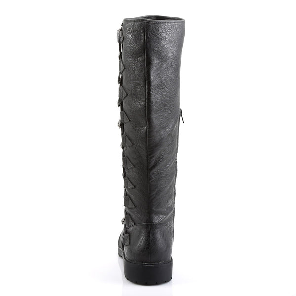 Button Lace Up Low Heel Knee High Full Inner Zipper Boots Shoes Pleaser Funtasma GOTHAM/109