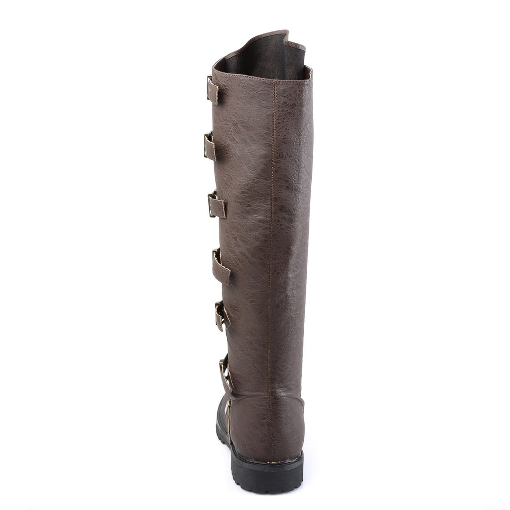 Expandable Shaft Multi Buckle Strap Knee Length Pull On Boots Shoes Pleaser Funtasma GOTHAM/110
