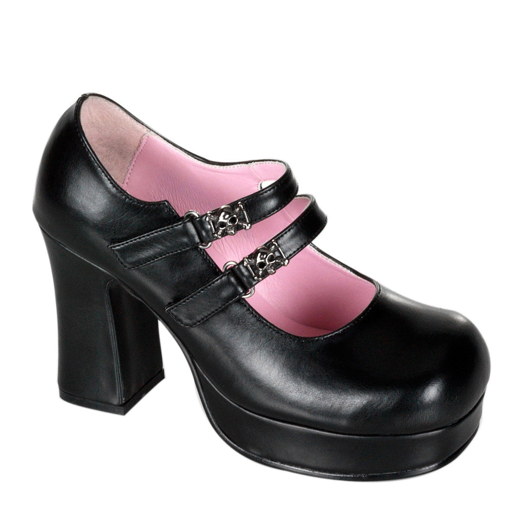 Goth Double Skull Strap Mary Jane Platform High Heel Sandals Shoes Pleaser Demonia GOTHIKA/09