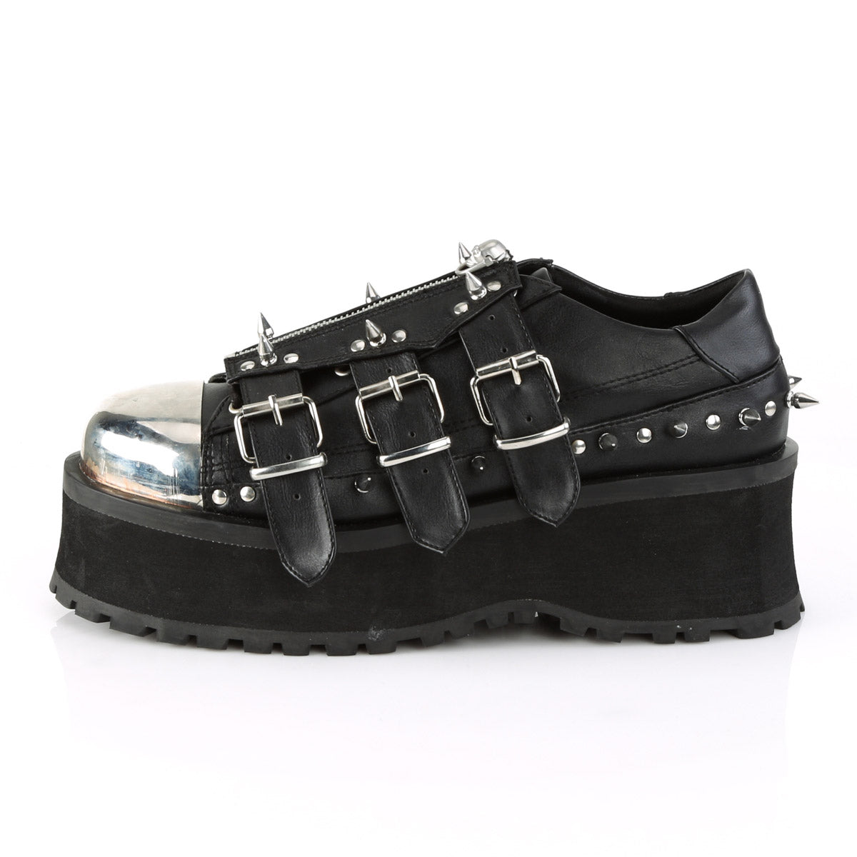 Demonia 2 3/4" Platform Lace-Up Shoe W/ Metal Toe Cap GRAVEDIGGER/03 Secondary image