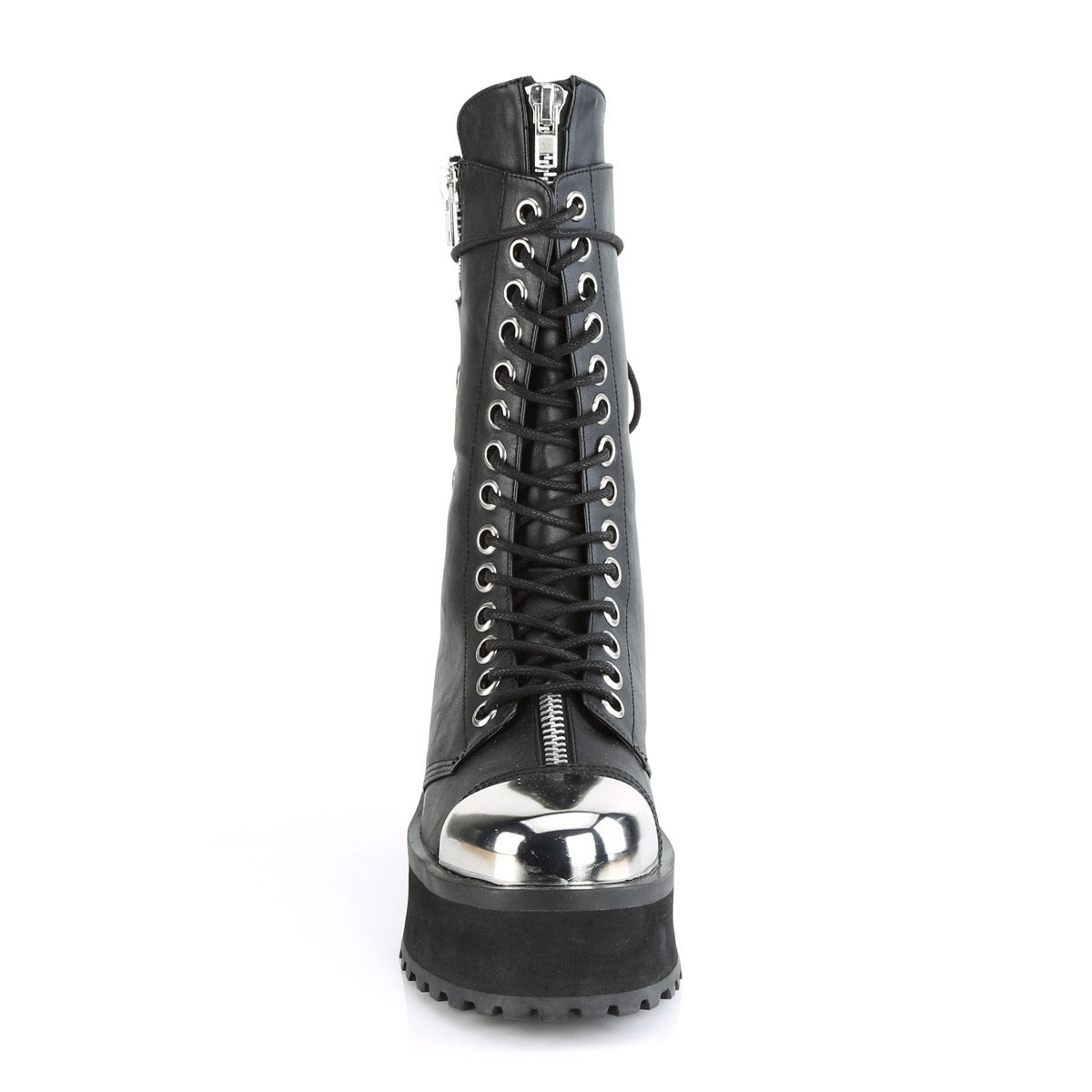 Demonia Gravedigger-14 Mid-Calf Platform Lace-Up Boot with Metal Toe Cap Secondary image