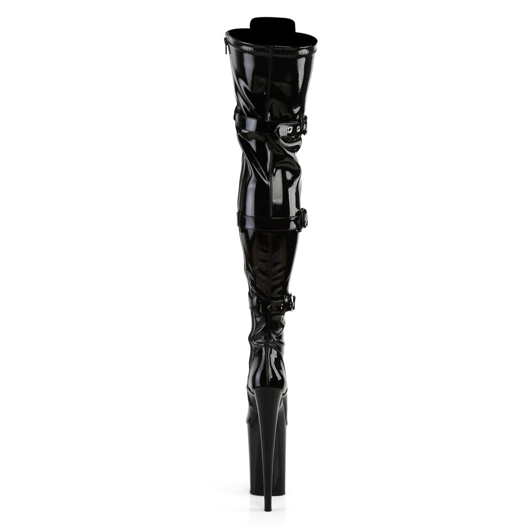 9" Heel, 5 1/4" PF Lace-Up Front Thigh High Boot, Side Zip Pleaser Pleaser INFINITY/3028