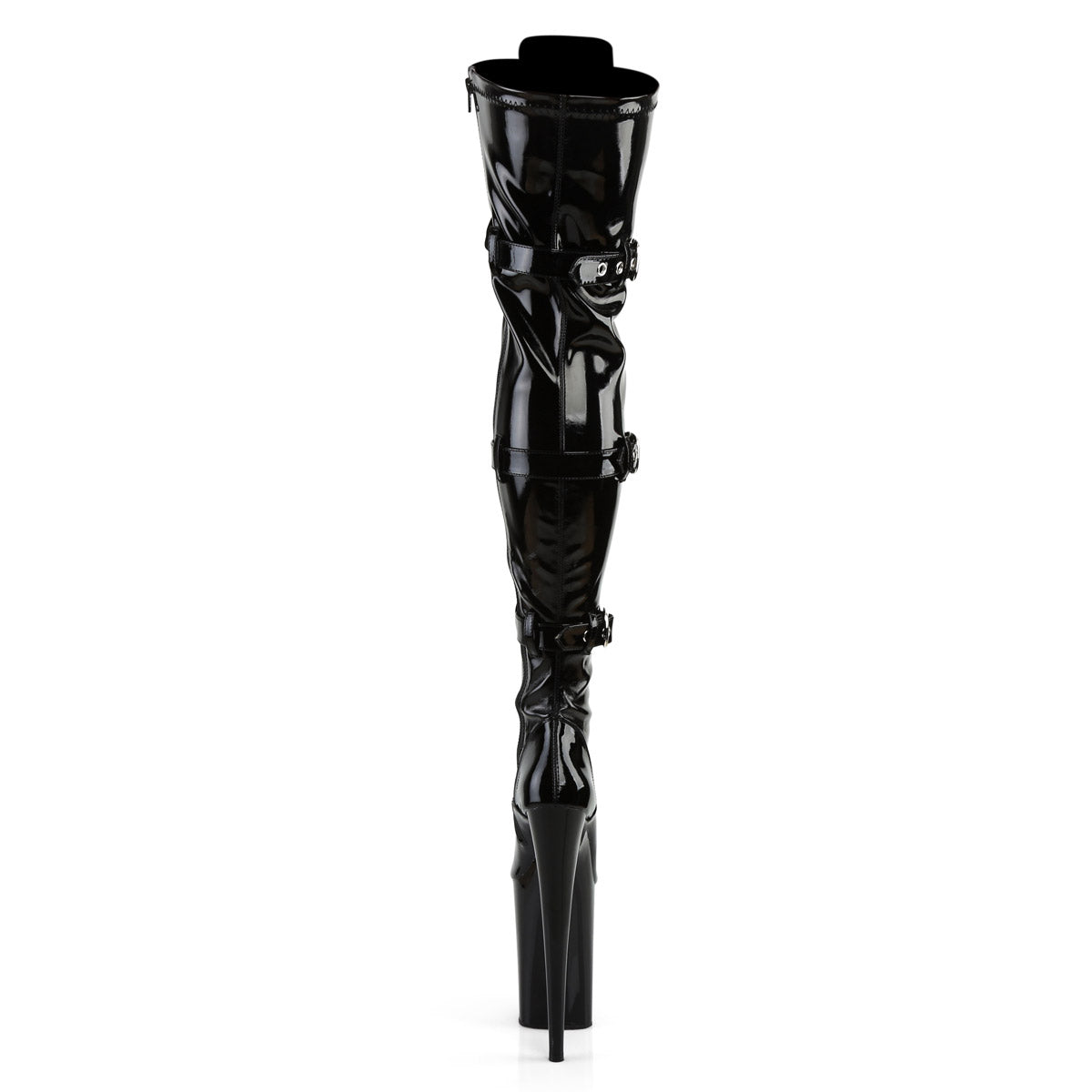 9" Heel, 5 1/4" PF Lace-Up Front Thigh High Boot, Side Zip Pleaser Pleaser INFINITY/3028