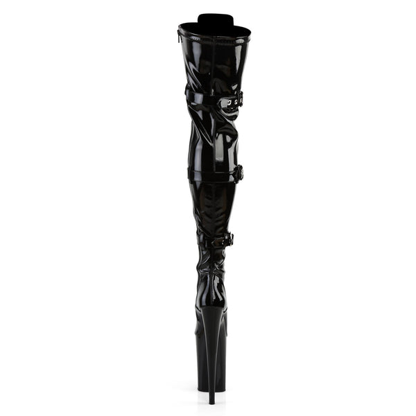 9" Heel, 5 1/4" PF Lace-Up Front Thigh High Boot, Side Zip Pleaser Pleaser INFINITY/3028