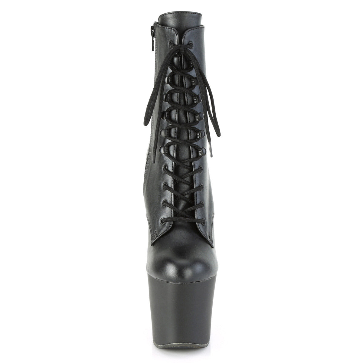 Pleaser 7" Brass Knuckle Heel, 3" PF Lace-Up Boot, Side Zip IRONGRIP/1020 Secondary image