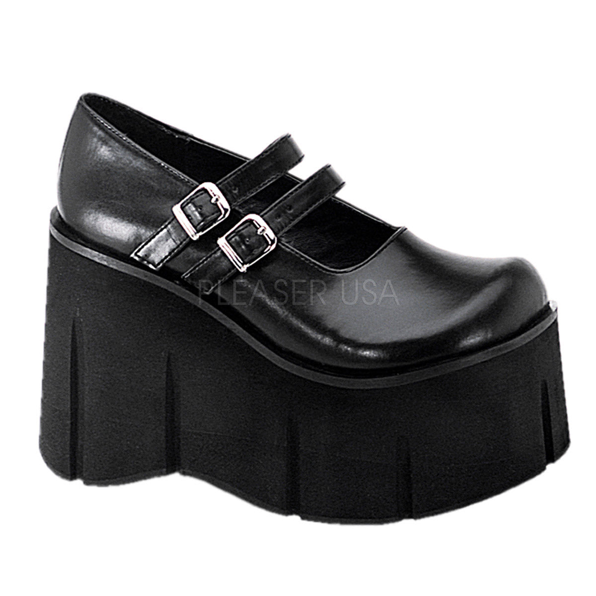 Goth Lolita Double Strap Mary Jane Pump Platform High Heels Shoes Pleaser Demonia KERA/08 Main image