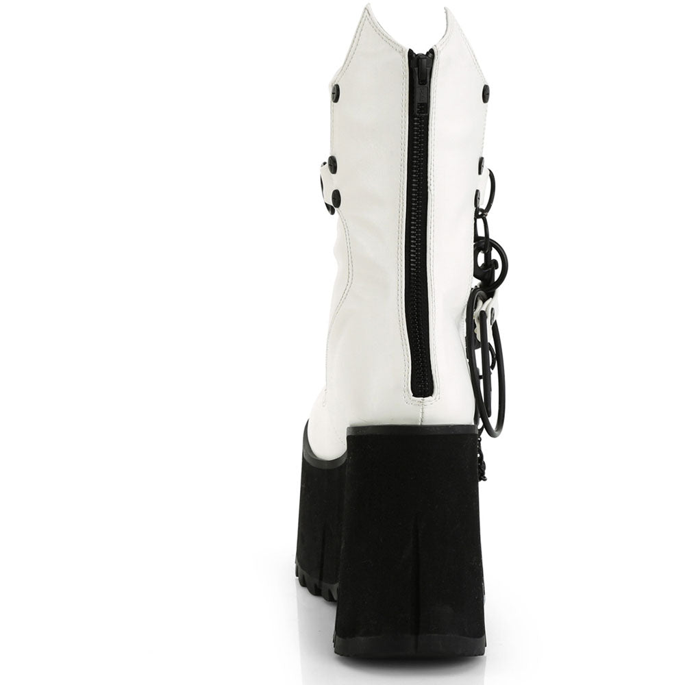 4" Platform Calf High Boot, Metal Back Zip Pleaser Demonia KERA/130