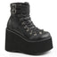 4 1/2" Pf Faux Lace-Up Ankle Boot, Side Zip Pleaser Demonia KERA21/BVL