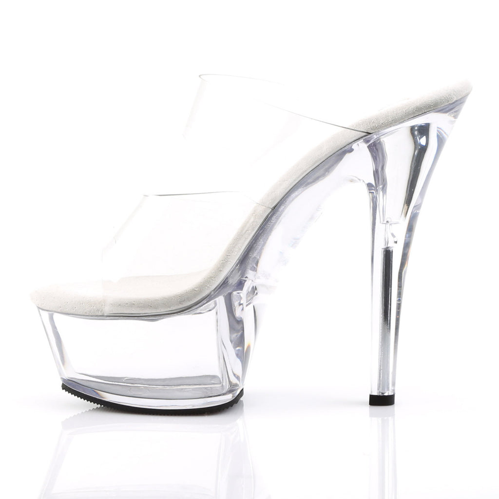 Sexy Clear Platform Stiletto Dual Strap Slide Mules High Heels Shoes Pleaser Pleaser KISS/202
