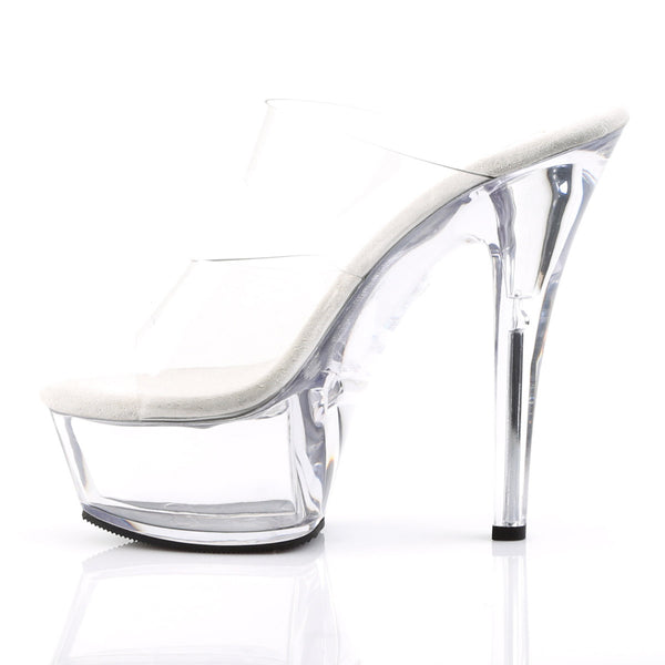 Sexy Clear Platform Stiletto Dual Strap Slide Mules High Heels Shoes Pleaser Pleaser KISS/202