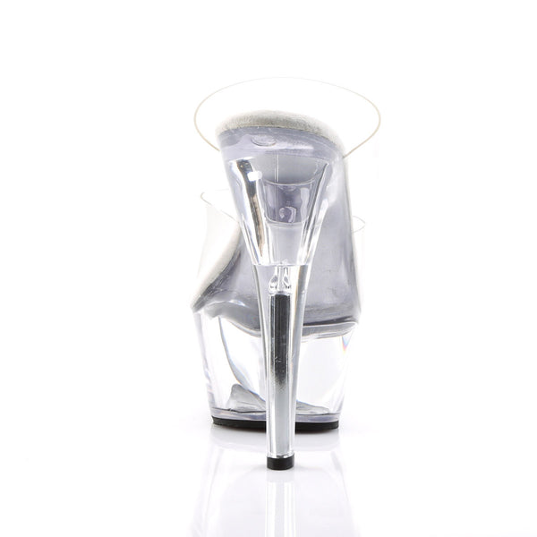 Sexy Clear Platform Stiletto Dual Strap Slide Mules High Heels Shoes Pleaser Pleaser KISS/202