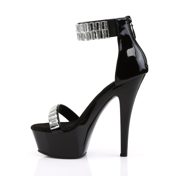 6" Heel, 1 3/4" Pf Ankle Cuff Sandal W/rs, Back Zip Pleaser Pleaser KISS/269RS