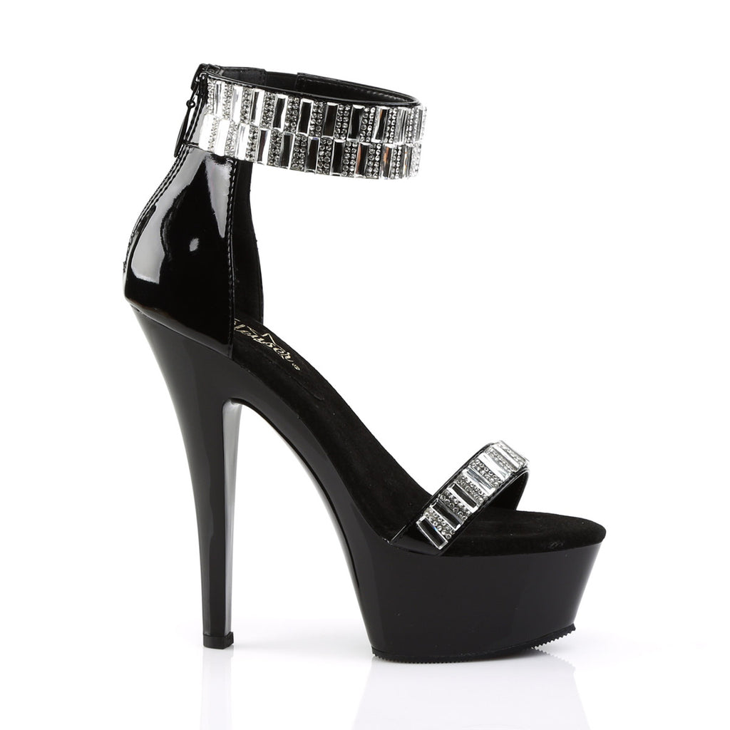 6" Heel, 1 3/4" Pf Ankle Cuff Sandal W/rs, Back Zip Pleaser Pleaser KISS/269RS