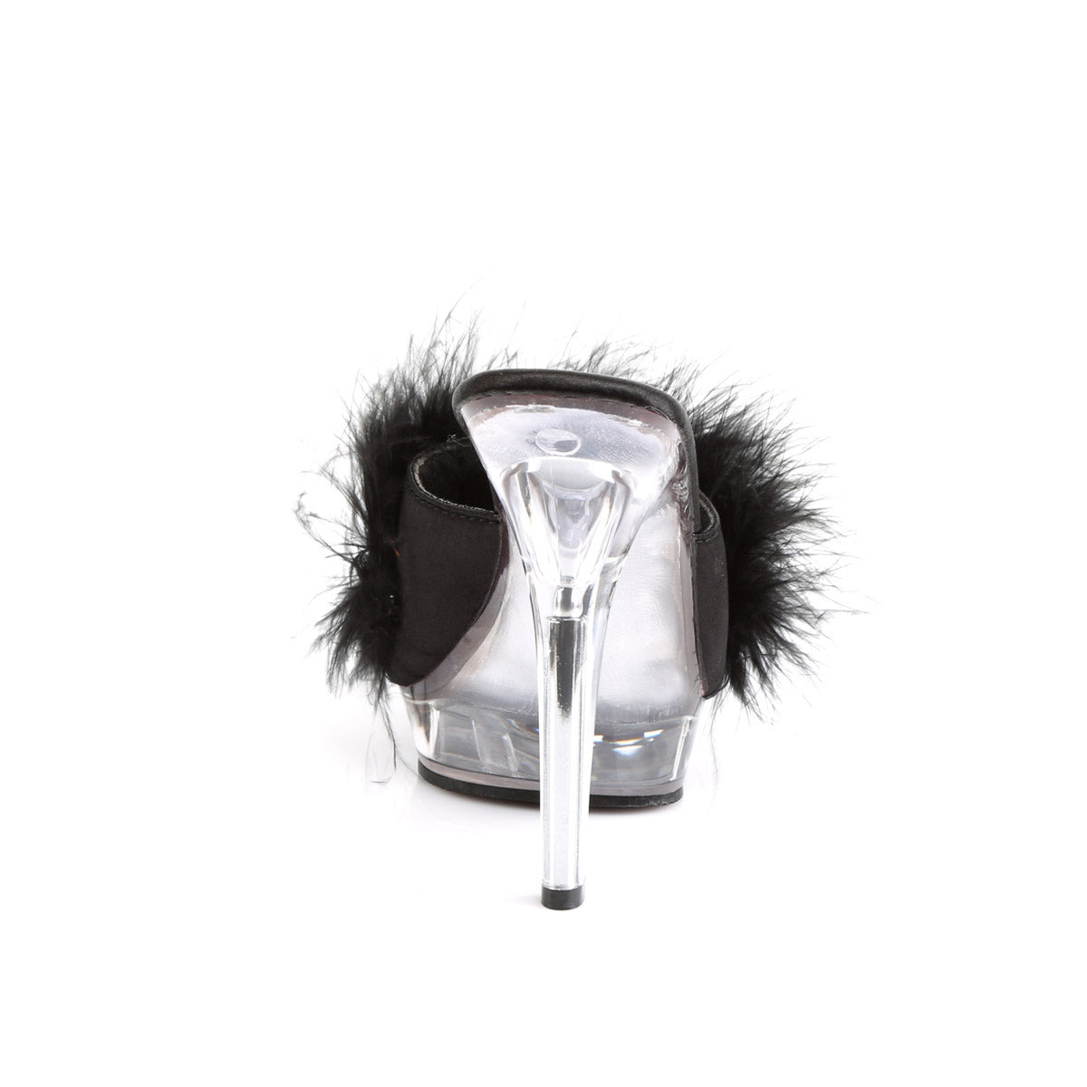 Cute Marabou Fur Upper Platform Stiletto Slide Mule High Heels Shoes Pleaser Fabulicious LIP/101/8