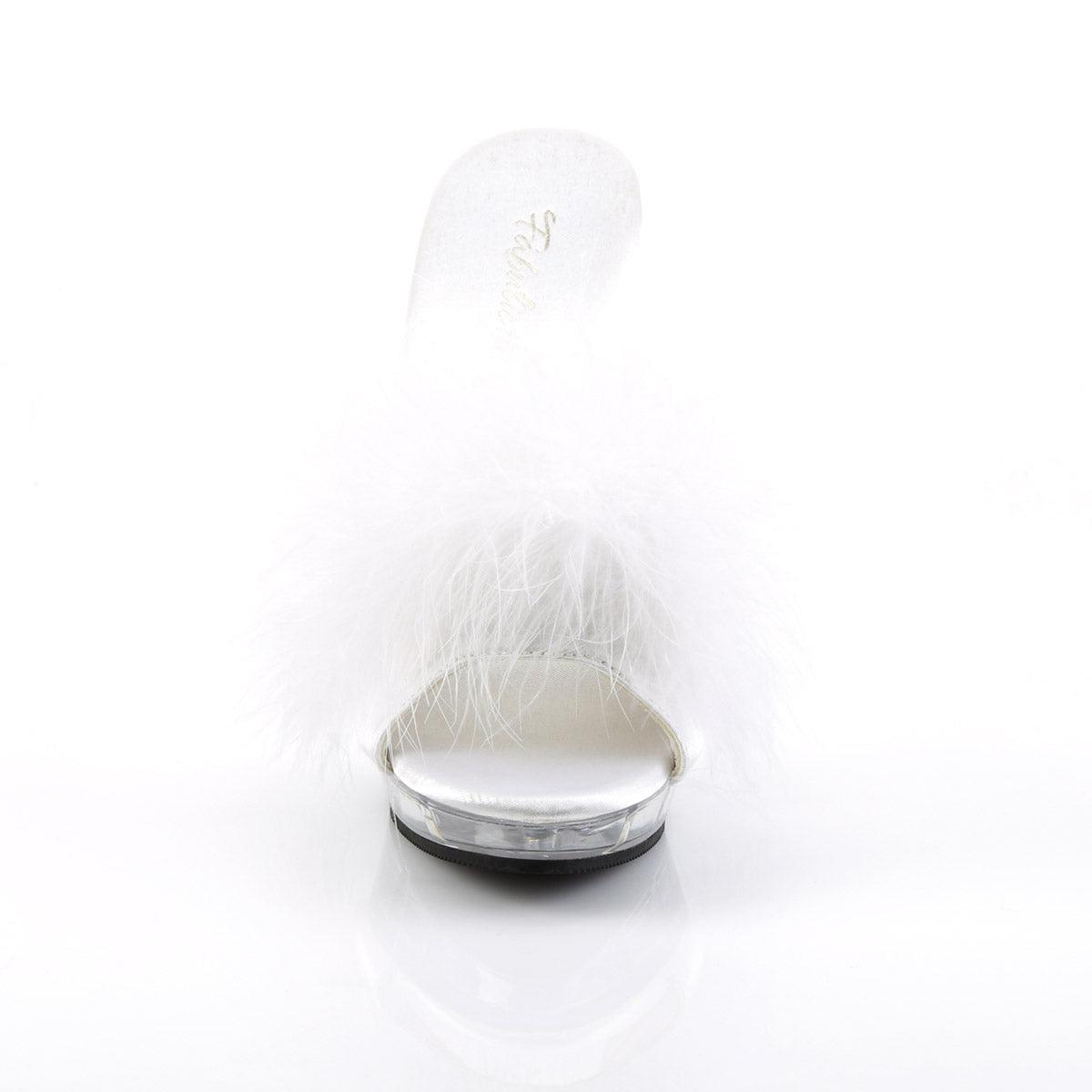 Cute Marabou Fur Upper Platform Stiletto Slide Mule High Heels Shoes Pleaser Fabulicious LIP/101/8
