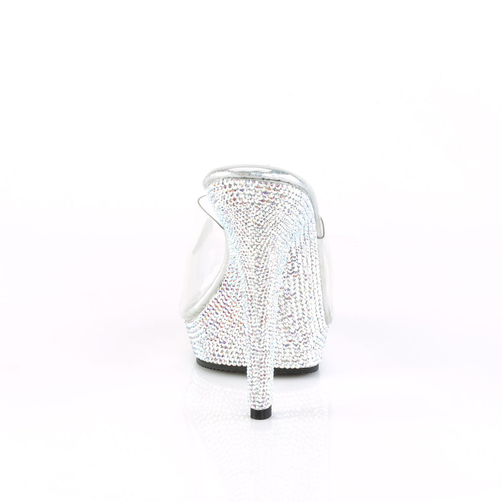 Cute Flirty Rhinestone Platform Stiletto Slide Mule High Heels Shoes Pleaser Fabulicious LIP/101DM
