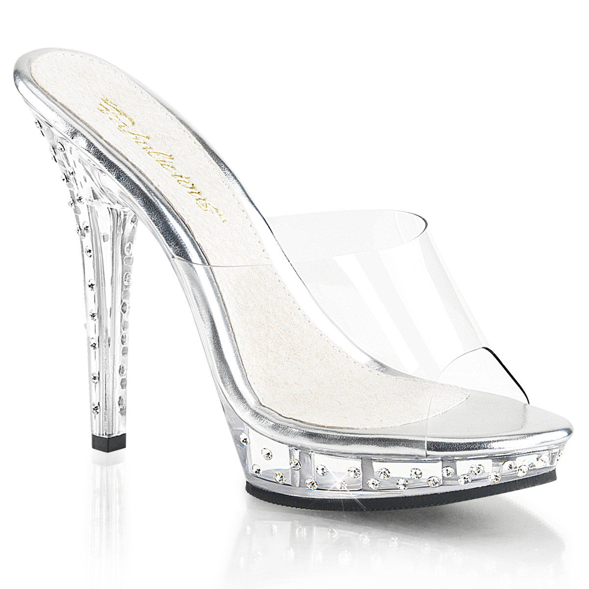 Sexy Studded Platform Stiletto Open Toe Slide Mule High Heels Shoes Pleaser Fabulicious LIP/101SDT Main image