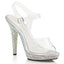 5" Heel, 3/4" PF Ankle Strap Sandal W/ Rhinestones Clr/Slv Multi RS Pleaser Fabulicious LIP/108DM