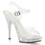 5" Heel, 3/4" PF Ankle Strap Sandal W/Mini Glitters Clr/Clr Pleaser Fabulicious LIP/108MG