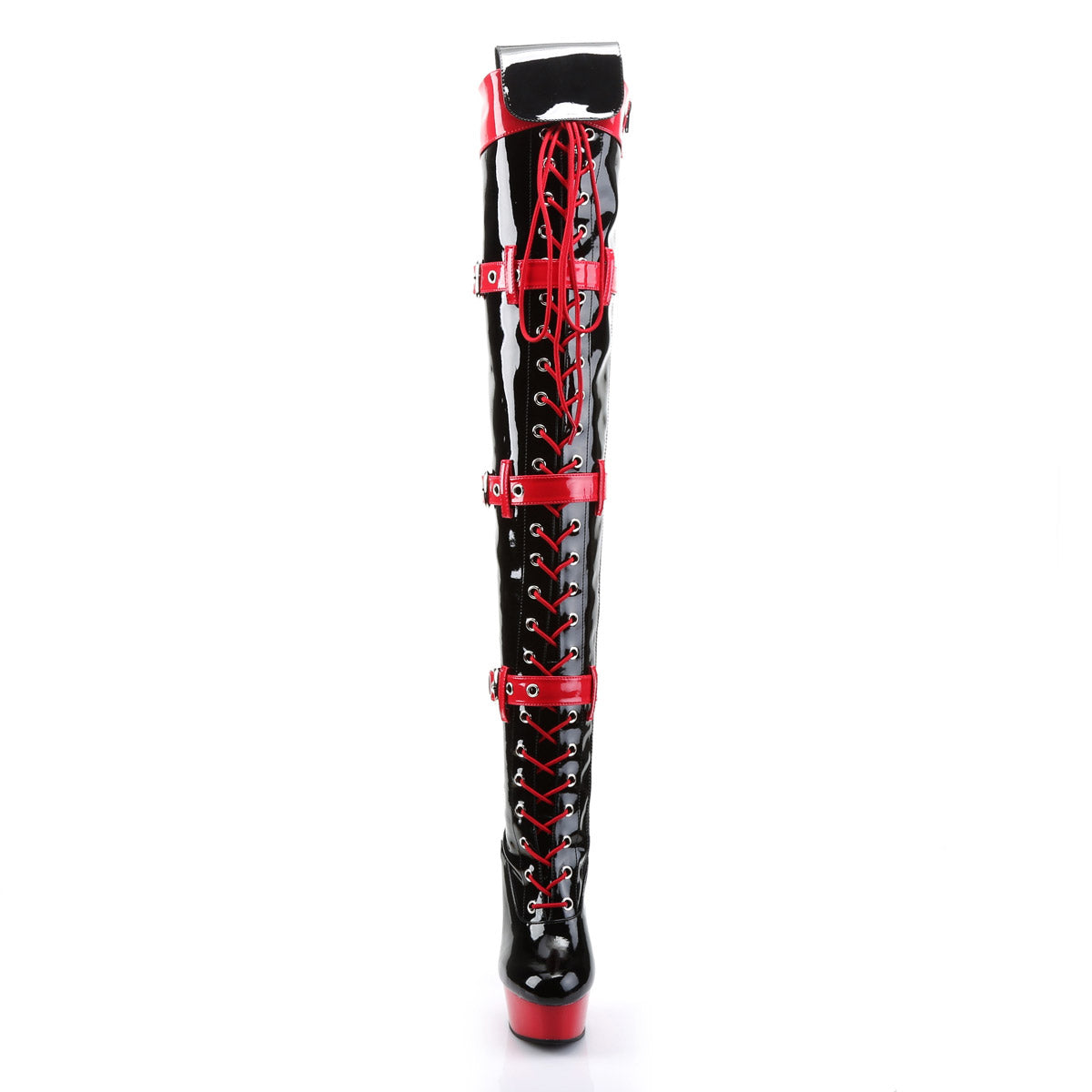 Funtasma Medic-3028 Buckle Strap Lace Up Platform Stiletto Thigh High Boots for Women Secondary image