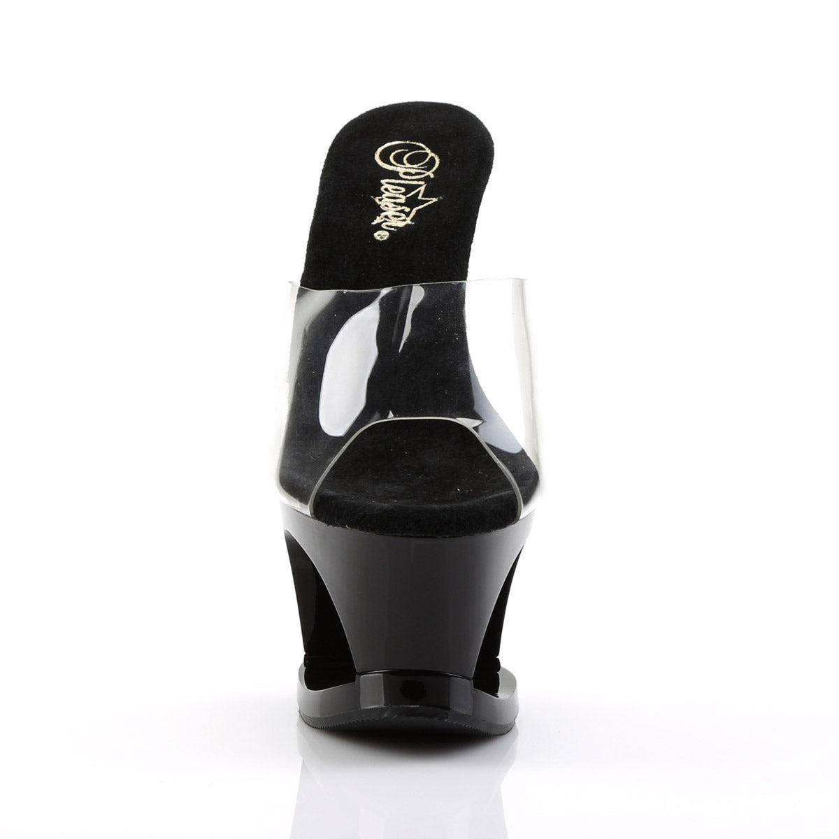 Pleaser Moon-701HRS Platform Stiletto Slide Mules with Rhinestone Heart Detail Secondary image