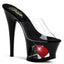 Sexy Heart In Cutout Platform Stiletto Slide Mule High Heels Shoes Pleaser Pleaser MOON/701HRS