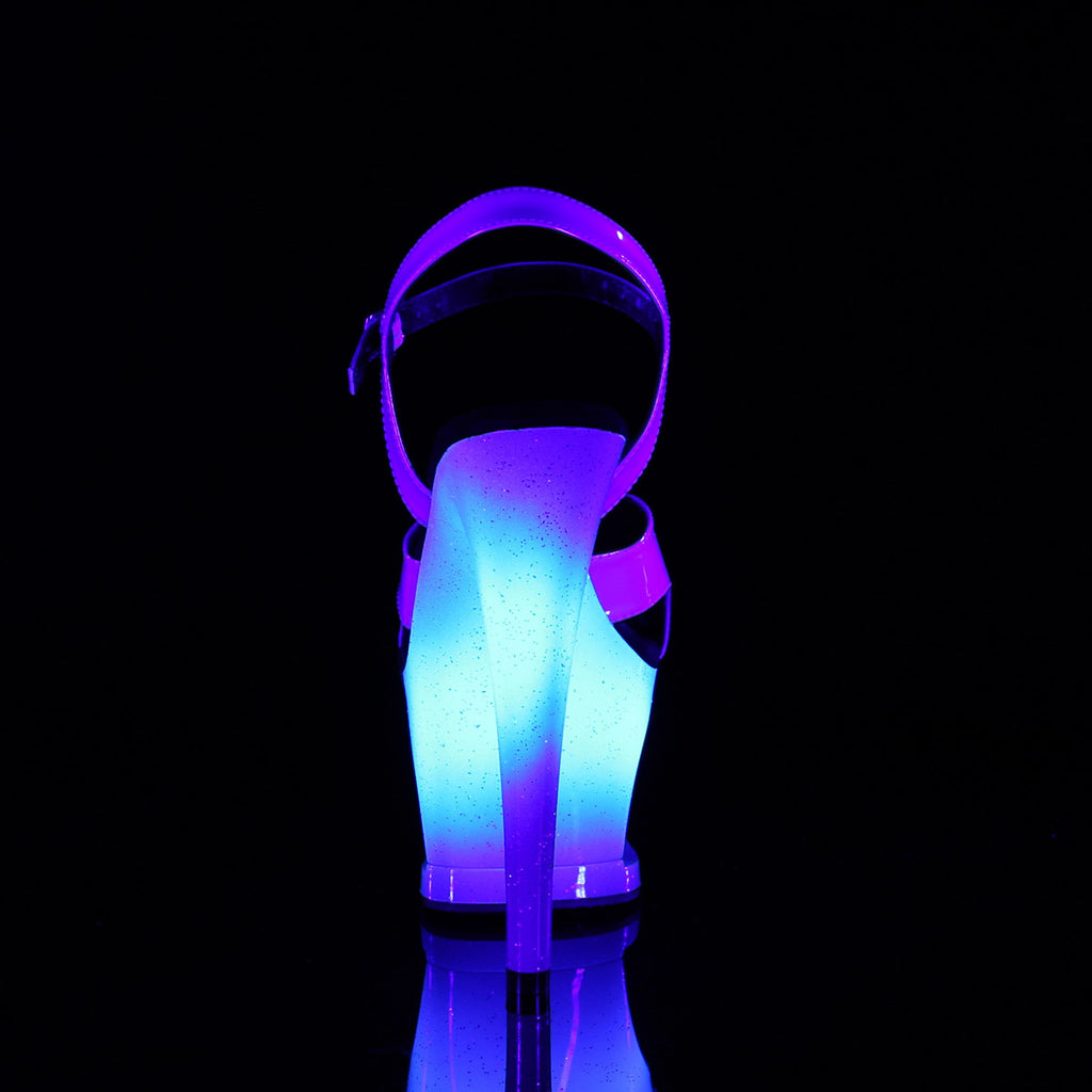7" Heel, 2 3/4" Cut-Out PF Ankle Strap Sandal w/ Mermaid Pleaser Pleaser MOON/711MER