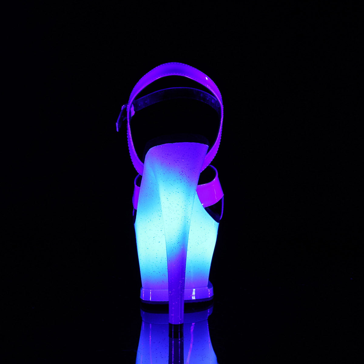 7" Heel, 2 3/4" Cut-Out PF Ankle Strap Sandal w/ Mermaid Pleaser Pleaser MOON/711MER