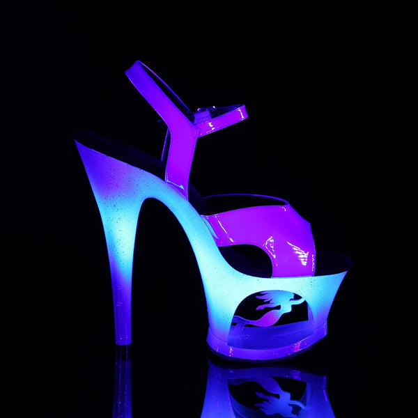 7" Heel, 2 3/4" Cut-Out PF Ankle Strap Sandal w/ Mermaid Pleaser Pleaser MOON/711MER