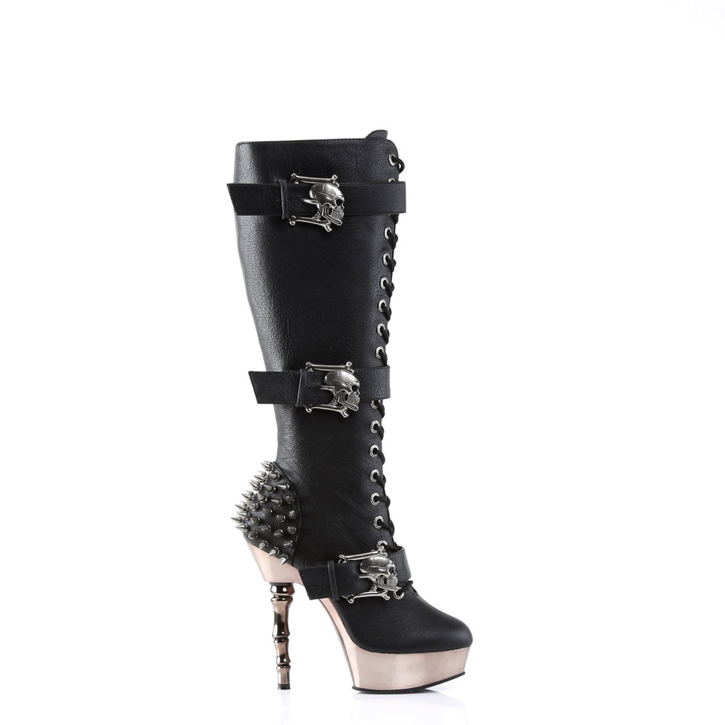 Punk Rock Spiked Heel Finger Bone Stiletto Knee High Boots Shoes Pleaser Demonia MUERTO/2028