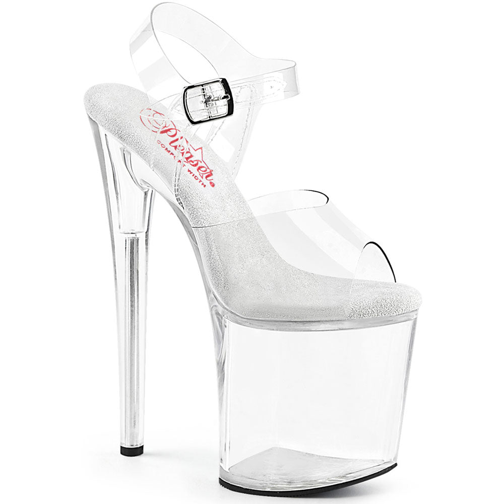 8" Heel, 4" Pf Ankle Strap Sandal Pleaser Pleaser NAUGHTY/808