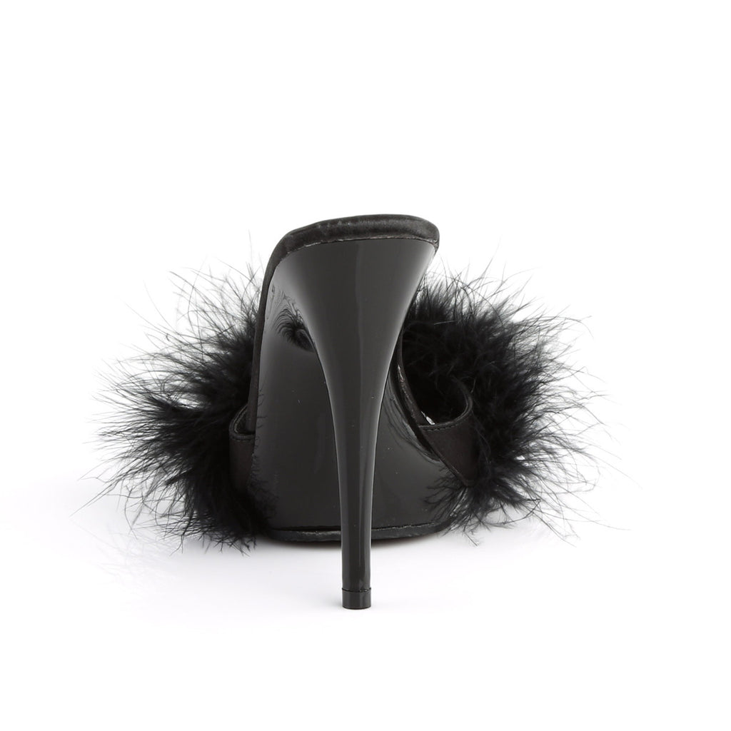 5" Heel, 3/8" PF Marabou Slide Sandal Pleaser Fabulicious POISE/501F