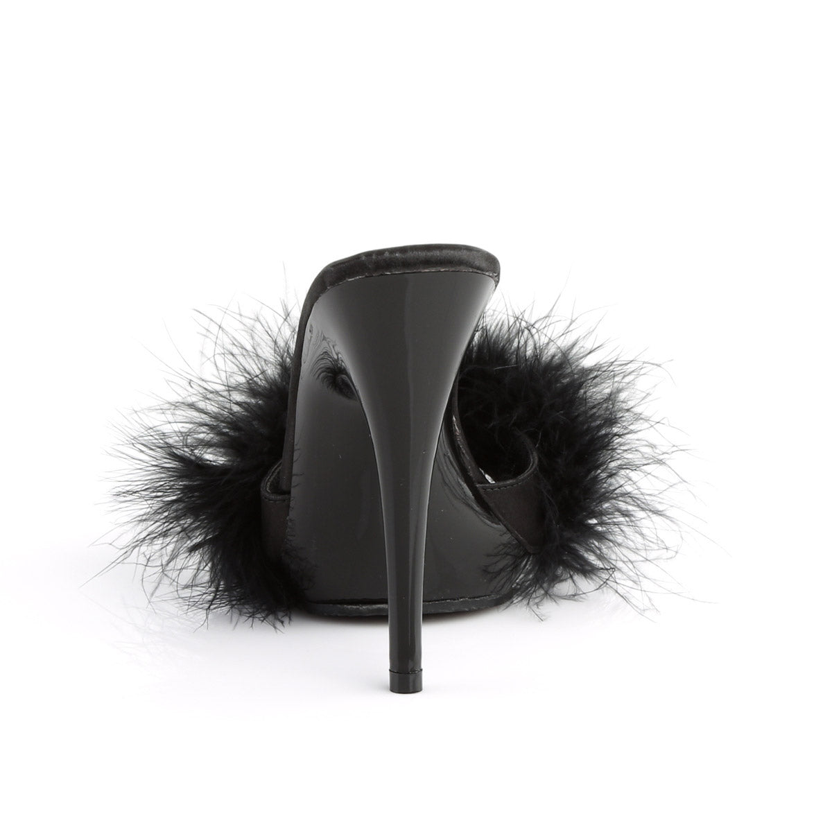5" Heel, 3/8" PF Marabou Slide Sandal Pleaser Fabulicious POISE/501F