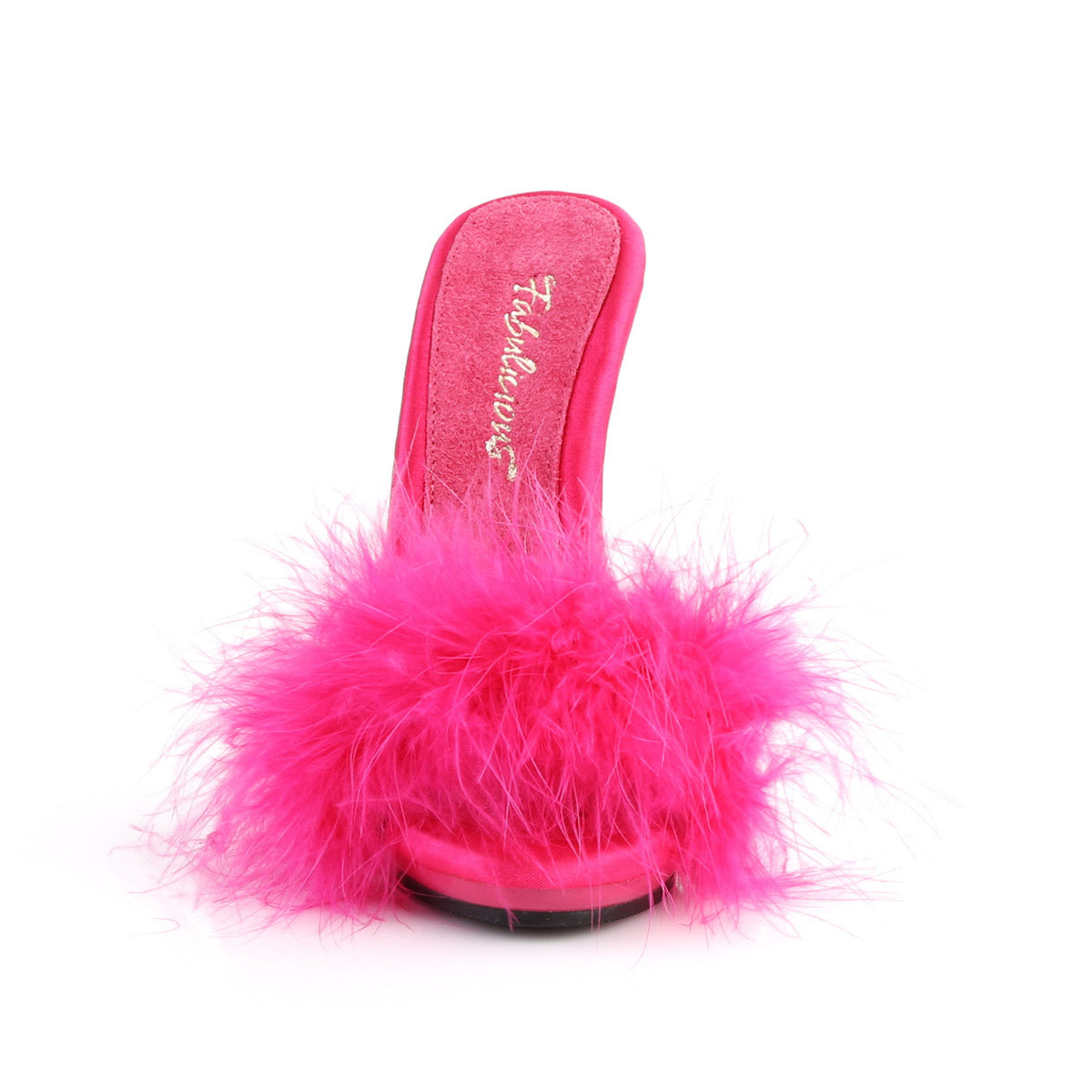 5" Heel, 3/8" PF Marabou Slide Sandal Pleaser Fabulicious POISE/501F