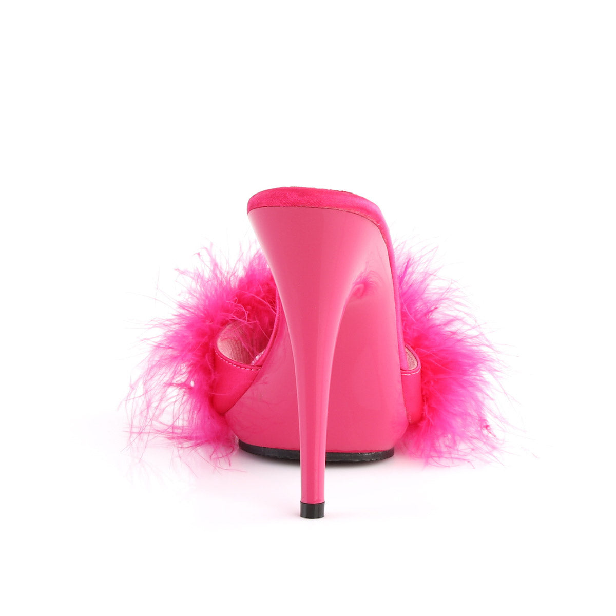5" Heel, 3/8" PF Marabou Slide Sandal Pleaser Fabulicious POISE/501F