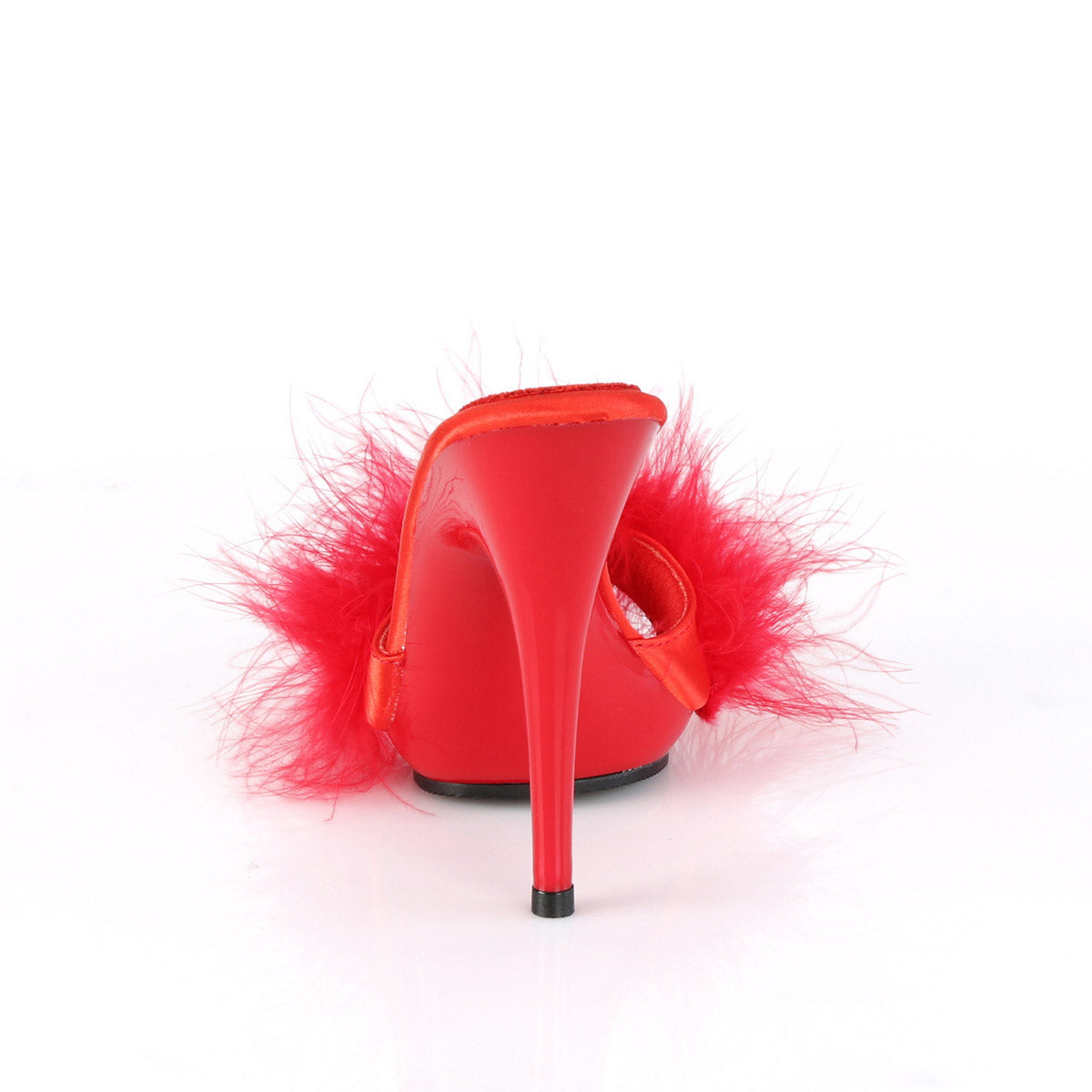 5" Heel. 3/8" PF Marabou Slide Sandal Pleaser Fabulicious POISE/501F