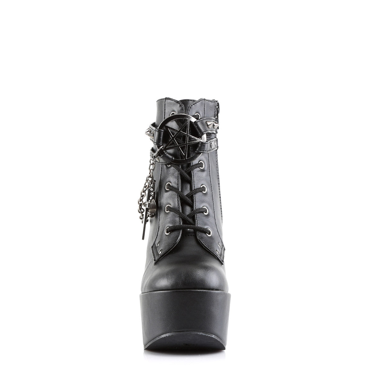 Demonia Poison-101 5" Wedge Platform Ankle Boots with Studs and Charms Secondary image